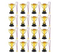 TOYANDONA 16Pcs Gold Award Medals Trophy Cups Small Reward Trophies Medals for Party Favors, Props, Winning Prizes, Competitions for Kids and Adults