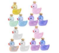 TOYANDONA 16pcs Miniature Dark Crown Duck Figurines Resin Mini Ducks Statue for Garden Decor Compact Tiny Animals Ornament for Fairy Landscape