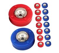 TOYANDONA 16pcs Multi-function Shuffleboard Rolling Beads Steel Plastic Table Game Supplies with Vibrant Blue Red Colors for Family Fun and Easy Storage