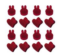 TOYANDONA 16pcs Red Cloth Mini Hair Claw Clips with Strong Claw Teeth Compact Design Heart and Rabbit Head Shapes for Washing Your Face and Morning Beauty Routine
