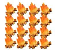 TOYANDONA 16pcs Resin Mini Campfire Ornaments Weatherproof Fake Bonfire Decor for Dollhouse Micro Landscape Garden Pots DIY Outdoor Party Decorations Realistic Flame Effect