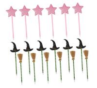 TOYANDONA 18 Pcs Holiday Writing Pens with Witch Hat Broom Star Designs Novelty Ballpoint Pens for Halloween Valentine's Day Party Favors and Teens School Events