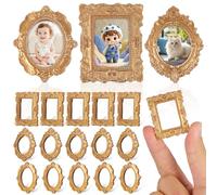 TOYANDONA 18 Pcs Miniature Vintage Picture Frames Set 1.57 Inch Small Resin Photo Frames for Dollhouse Decor Diy Craft Accessories Mini Photo Frame Assortment