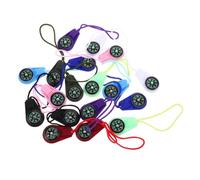 TOYANDONA 18pcs Mini Compass Keyring with Lanyard Multi-colored Plastic Pendant for Hiking Camping Travel Navigation Fluorescent Green for Night Safety Outdoor Survival and Classroom
