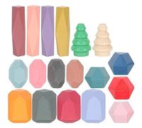 TOYANDONA 18Pcs Stacked Stones Block for Educational Building Blocks for Developing Creativity Imagination and Fine Motor Skills