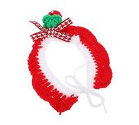TOYANDONA 1Pc Adorable Christmas Pet Collar with Flower Bow Tie Bell Festive Neck Decoration for Cats Durable Knitting Design for Holiday Celebrations
