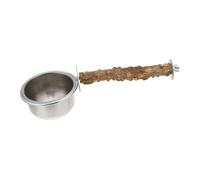 TOYANDONA 1Pc Bird Feeding Cup with Stand for Parrots Stainless Steel Water and Food Container for Canary Cockatiel Finch Lightweight Washable Feeding