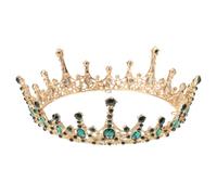 TOYANDONA 1pc Green Rhinestone Crown Headband Wedding Party Accessory for Brides Bridesmaids Sparkly Rhinestone Headdress for Bridal Evening Banquet Cosplay and Photoshoot