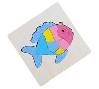 TOYANDONA 1pc Wooden Puzzle Educational Colorful Memory Fish Jigsaw for Brain Teaser Game to Enhance Practical Skills and Imagination Safe Wooden Material