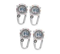 TOYANDONA 1set Clip Buckle Pocket Watch Lightweight Glowing Metal Fob Watch for Hiking Outdoor Adventures Durable Design Red Orange Colors 2pcs