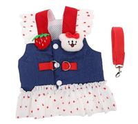 TOYANDONA 1Set Cute Dog Dress with Leash for Small Dogs and Cats Breathable Summer Outfit for Special Occasions Like Birthdays and Weddings Secure Design with Built Harness