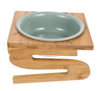 TOYANDONA 1Set Elevated Cat Bowl with Stand Ceramic Feeding Dish for Cats Easy to Clean Floor Feeding Bowl for Comfortable Eating and Drinking