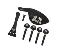 TOYANDONA 1set Handmade Carved Violin Accessories Chin Rest Endpin and Tailpiece for Violin Repair Unique Design for Musicians Performance and Appearance