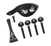 TOYANDONA 1set Handmade Carved Violin Repair Accessories Chin Rest Endpin Tailpiece Tuning Pegs for Improved Sound Quality and Unique Aesthetic