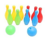 TOYANDONA 1set Mini Bowling Play Set for Eco Friendly Indoor Outdoor Educational Sports Game with Colorful Pins and Mini Bowling Balls Suitable for Home and Kindergarten Random Color 10pcs