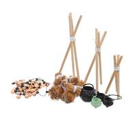 TOYANDONA 1Set Miniature Dollhouse Bonfire Realistic Campfire Model with Rack and Hanging Cauldron for Halloween and Everyday Decor Enhances Creativity Dollhouse Scenes