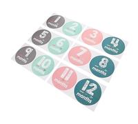 TOYANDONA 1set Monthly Stickers Newborn Age Decals for Photos Easy to Apply Remove Numbers for Monthly Tracking Growth Commemoratives
