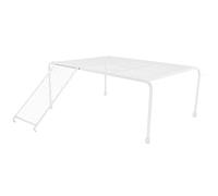 TOYANDONA 1Set Rutin Chicken Platform with Ladder Durable Metal Feeding Rack for Chickens and Small Pets Safe Activity Promotes Health Happiness in White Large