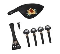 TOYANDONA 1set Violin Repair Accessories Kit Chin Rest Tailpiece and Pegs Handmade Carved Design for Unique Violin Upgrades and Maintenance