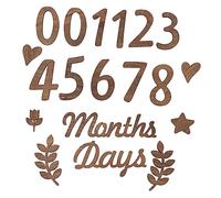 TOYANDONA 1set Wooden Numbers Sign Vintage Photo Props for Birth Announcement Monthly Celebrations Decoration for Newborn