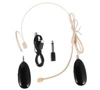 TOYANDONA 2.4g Wireless Head-mounted Mini Microphone Invisible Loudspeaker Amplifier for Live Broadcast Video Camera Streaming, Portable Black Microphone for Teaching Preaching Public Speaking