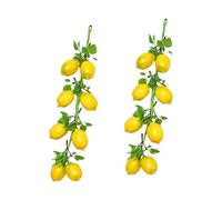 TOYANDONA 2 Bunches Artificial Lemon Garland Vine with Vivid Fake Lemons Simulation Fruit Pendant for Home Garden Wedding Party Wall Decor