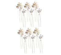 TOYANDONA 2 Packs 12pcs Bridal Hairpin Set Alloy Rhinestone Leaf Updo Hair Sticks for Bride Hanfu Hair Accessories Decoration for Women