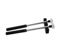 TOYANDONA 2 Pairs Felt Drum Mallets with Firm Grip and Crisp Melodious Sound for Meditation and Live Performances, Black Aluminum Alloy Handle Drumsticks for Novices and Seasoned Musicians