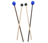 TOYANDONA 2 Pairs High Durability Marimba Drumsticks Rubber and Yarn Heads for Tongue Drum Xylophone Glockenspiel Lightweight Percussion Mallets with Comfortable Grip for Drummers and