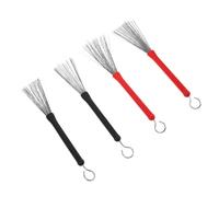 TOYANDONA 2 Pairs Jazz Drum Steel Brushes Retractable Wire Brushes for Acoustic Drums Handle in Two Colors Practice Percussion Accessories