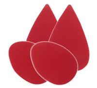 TOYANDONA 2 Pairs Red Silicone Non Slip Shoe Pads for High Heels Self-Adhesive Sole Protectors with Wave Pattern for Noise Reduction Shock Absorption and Anti-Slip Grip for Women