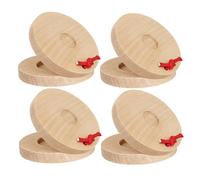 TOYANDONA 2 Pairs Wooden Castanet Percussion Instruments Small Finger Clappers Rhythm for Early Music Education Classroom Rewards Handheld Musical Instruments