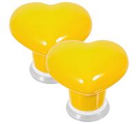 TOYANDONA 2 Pcs Heart Shaped Toilet Button Top Handles, Practical and Convenient Ceramic and Copper Toilet Button Helpers for Bathroom and Home Use