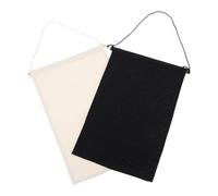 TOYANDONA 2 Pcs Lapel Pin Badge Flags Canvas Display Banners, Cotton Canvas Brooch Pin Organizer with Wall Hanging, Black and Beige Small Size Storage for Jewelry Collections