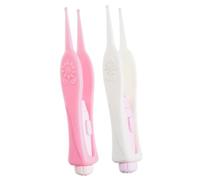 TOYANDONA 2 Pcs LED Visible Earwax Removal Tool Flexible Plastic Ear Cleaner with Safe Rounded Tips for Portable Earwax Cleaner in White and Pink