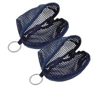 TOYANDONA 2 Pcs Portable Mesh Storage Bags with Zipper Lightweight Travel Toiletry and Cosmetic Organizer Pouch for Coins Makeup and Accessories