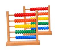 TOYANDONA 2 Pcs Vintage Style Wooden Abacus Counting Beads Practical Calculating Tool for Early Math Learning Preschool Educational for Hand Eye Coordination and Concentration