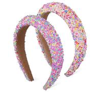 TOYANDONA 2 Pcs Wide Sponge Headbands for Women with Chunky Cute Candy Design, Padded Comfortable Hair Accessories Featuring Versatile Pairing and Wide Brim Design, for Spa and Halloween Use