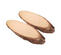 TOYANDONA 2 Pcs Wood Stepping Stones Oval Outdoor Pathway Blocks for Garden Lawn Patio Weather-Resistant Wooden Paving Stones for Landscaping and Craft Projects