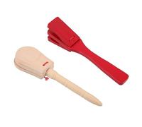 TOYANDONA 2 Pcs Wooden Castanet Clappers for Kids, Long Handle Wood Clapper Percussion Instruments, Musical Shakers and Rhythm Toys for Toddlers and Children’s Music Education