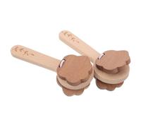 TOYANDONA 2 Pcs Wooden Castanets for Long Handle Shape Hand Drumming Sound Musical Instrument Enhancing Fine Motor Skills Educational Rhythm Clappers for Birthday gifts for for for for for for
