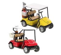TOYANDONA 2 pieces miniature golf cart model in scale with pull-back mechanism, realistic golf table decoration for desk and living room, small toy golf cart figures for collectors