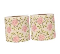 TOYANDONA 2 Rolls Rose Print Toilet Paper Floral Pattern Decorative Tissue for Bathroom Home Office Travel Stylish Bamboo Pulp Napkin Paper