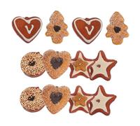 TOYANDONA 2 Sets Artificial Christmas Cookies Model Realistic Heart Star Tree Shapes Faux Biscuits for Home Kitchen Decor Photography Props with Lifelike Dessert Simulation