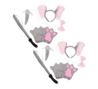 TOYANDONA 2 Sets Elephant Ear Headband Tail Bow Tie Gloves Costume Accessories for Boys Lightweight Soft Animal Dress-up Party Role Playing Cosplay