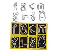 TOYANDONA 2 Sets Iq Puzzle Ring Game Chinese Traditional Disentanglement Brain Teaser for Adults and Creative Thinking Intelligence Unlock Challenge Multi Level Interlock Logic