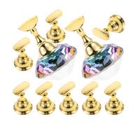 TOYANDONA 2 Sets Magnetic Nail Art Practice Stand Holder for Nail Tips Plastic and Crystal Material with Convenient Design for On-the-go Use