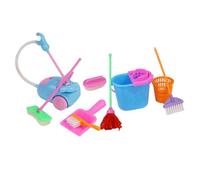 TOYANDONA 2 Sets Miniature Cleaning Tools Dollhouse Accessories for Pretend Play Cleaning Random Colors for Life Skills Development and Dollhouse Decoration Random Color