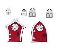 TOYANDONA 2 Sets Miniature Fairy Doors with Luminous Glow Density Board Garden Decor for Dollhouses and Outdoor Tree Decoration Unique Craft Fairy Door Adornments for Collectors