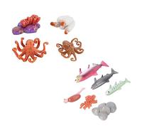 TOYANDONA 2 Sets Realistic Salmon and Octopus Growth Cycle Model Educational Life Stage Figurines for Lifelike Sea Animals Display for Home and Classroom Learning Scientific Collection